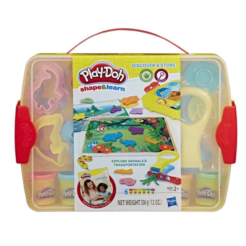 Play-Doh Shape and Learn Discover and Store Animals Transportation Set E1955 NEW